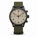 Chronographe militaire avec cadran beige